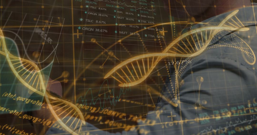 Analysts Studying Holographic DNA Helix in High-Tech Lab