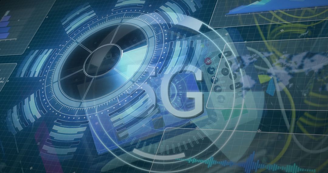 Futuristic 5G Technology Network with Digital Interface