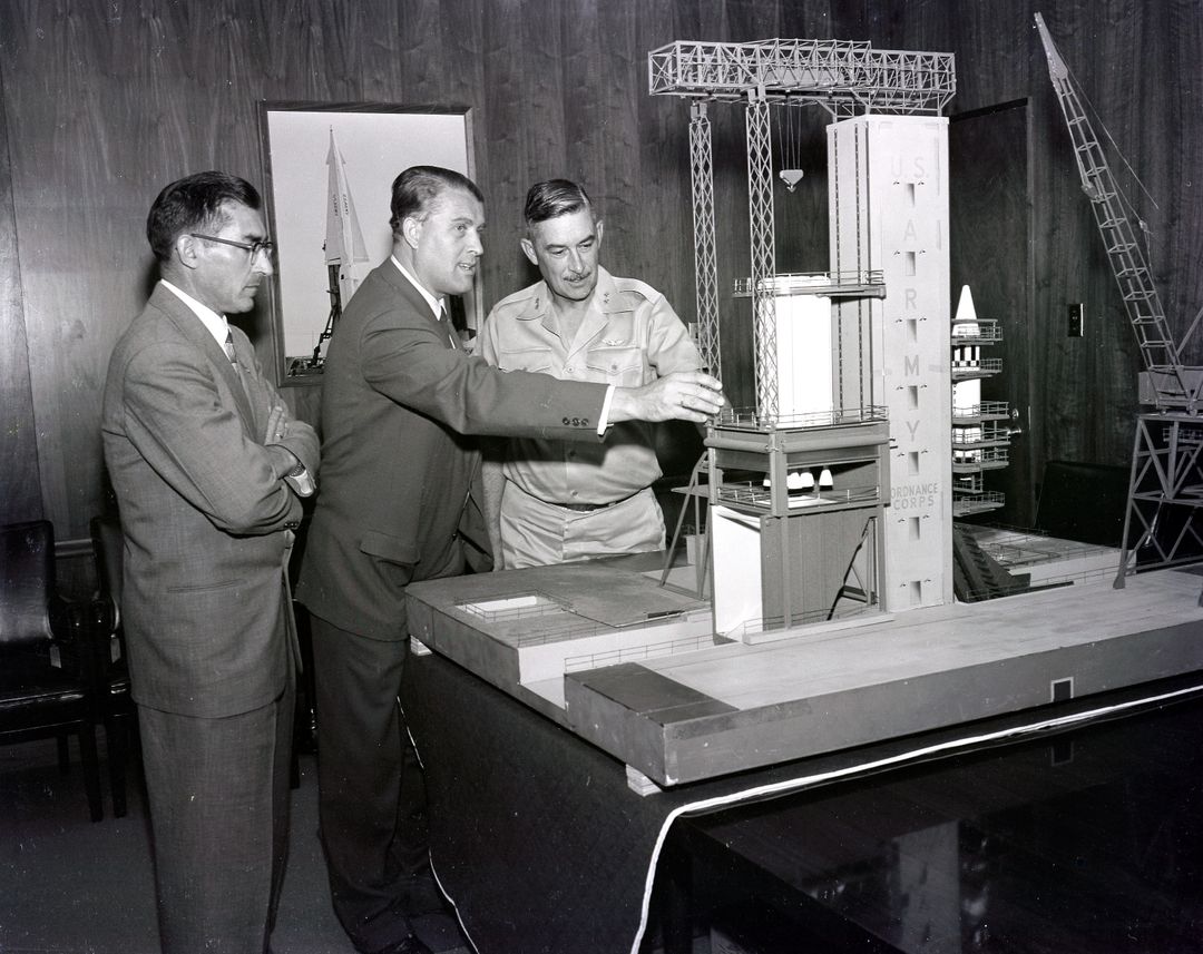 Historical Meeting on S-1B Test Stand Model Development, 1950s - Free Images, Stock Photos and Pictures on Pikwizard.com