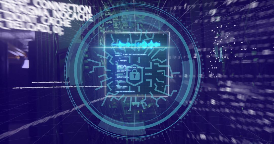 Futuristic Digital Security and Data Protection Interface Visualization