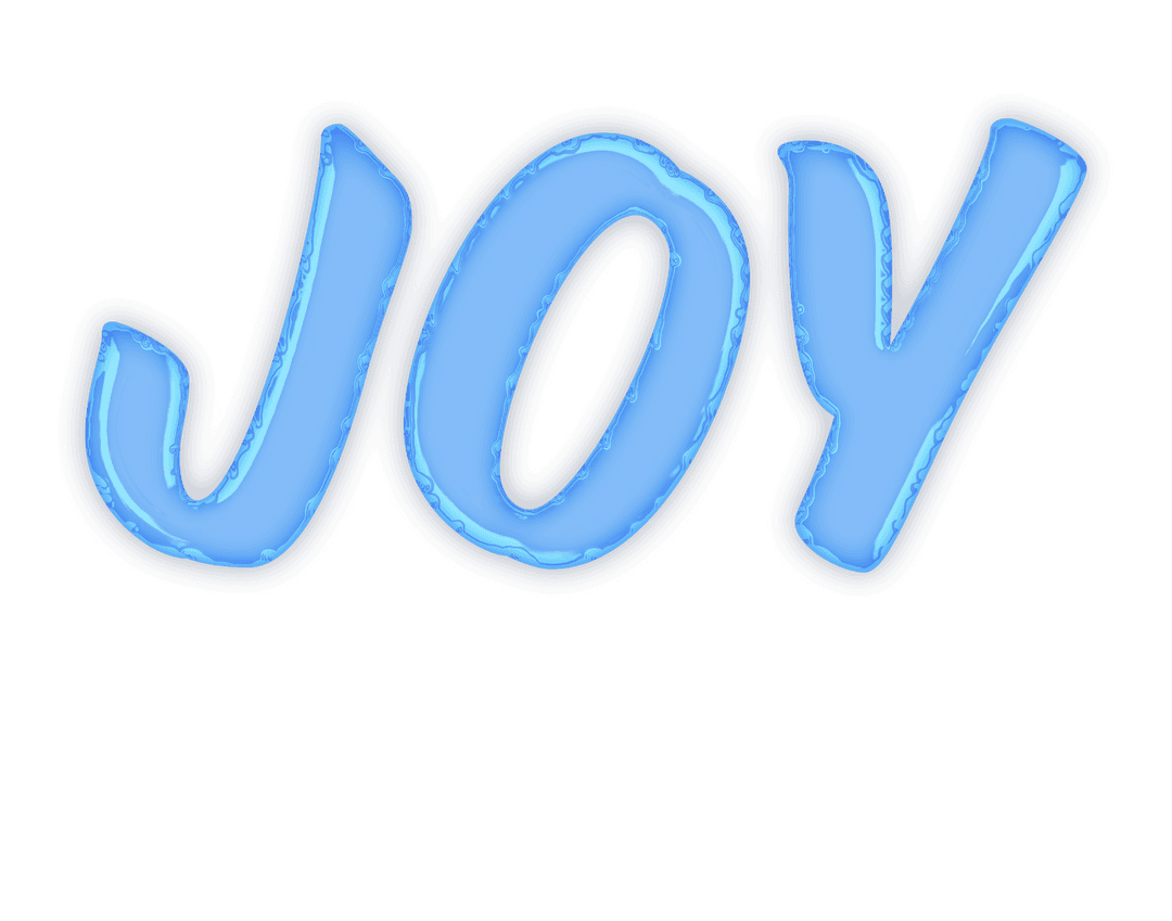Bright Blue Transparent Joy Text Banner Poster Design