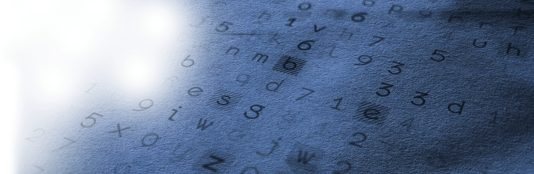 Transparent Overlaid Text on Blue Background