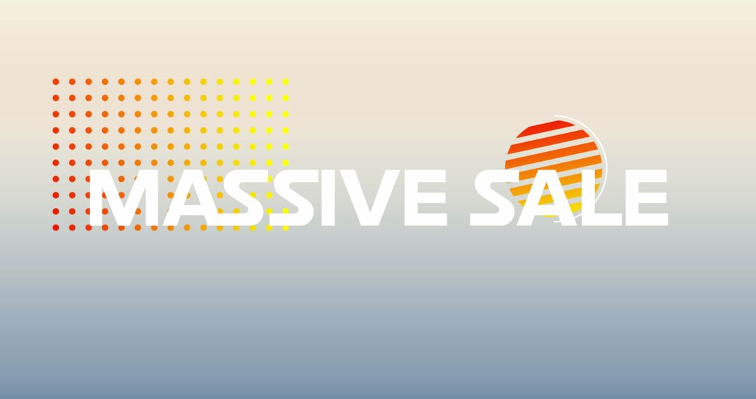Massive Sale Banner with Geometric Shapes on Gradient Background