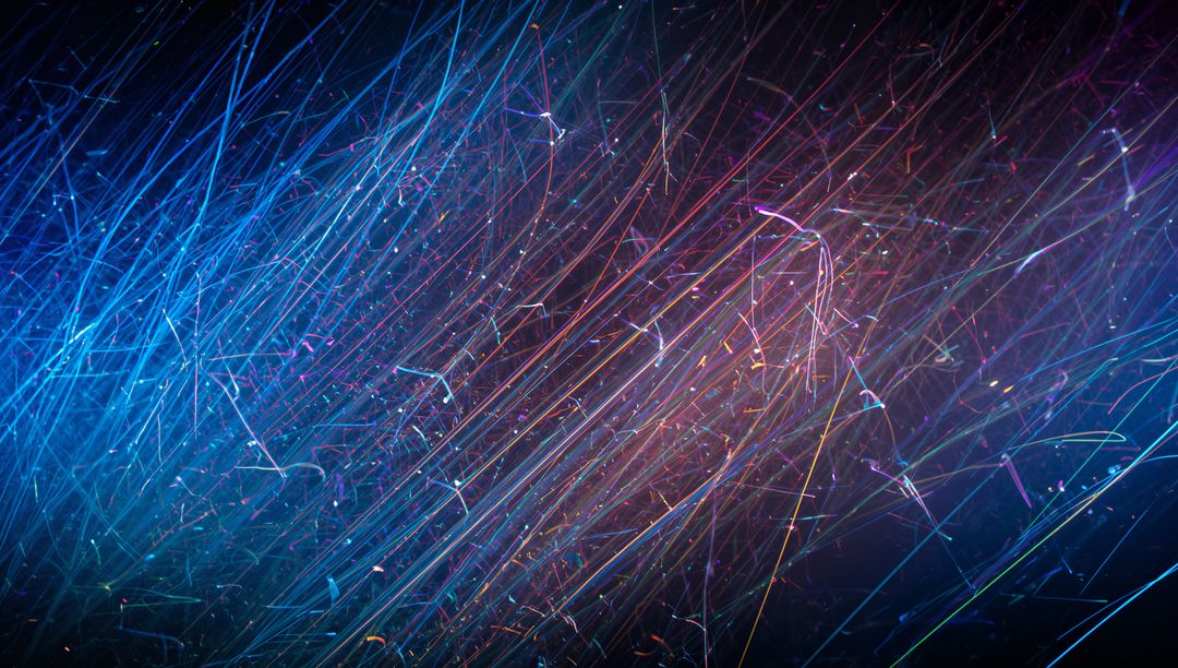 Streaming Neon Light Streaks with Spark Particle Trails, Diagonal Motion and Color Glow