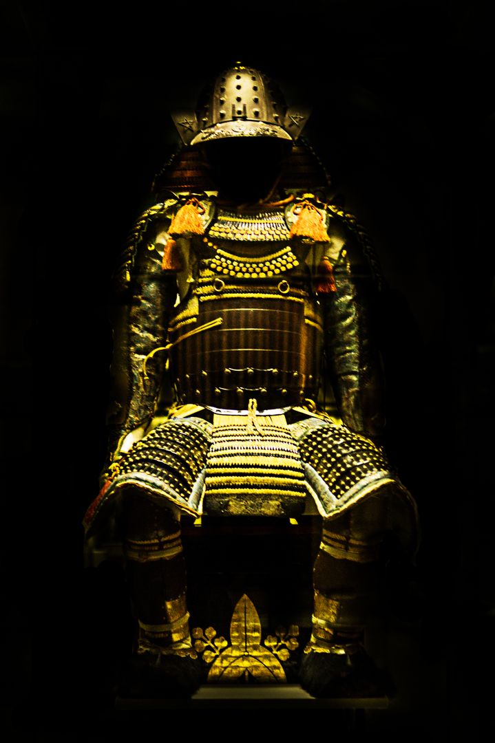 Ancient Samurai Armor on Dark Background - Free Images, Stock Photos and Pictures on Pikwizard.com