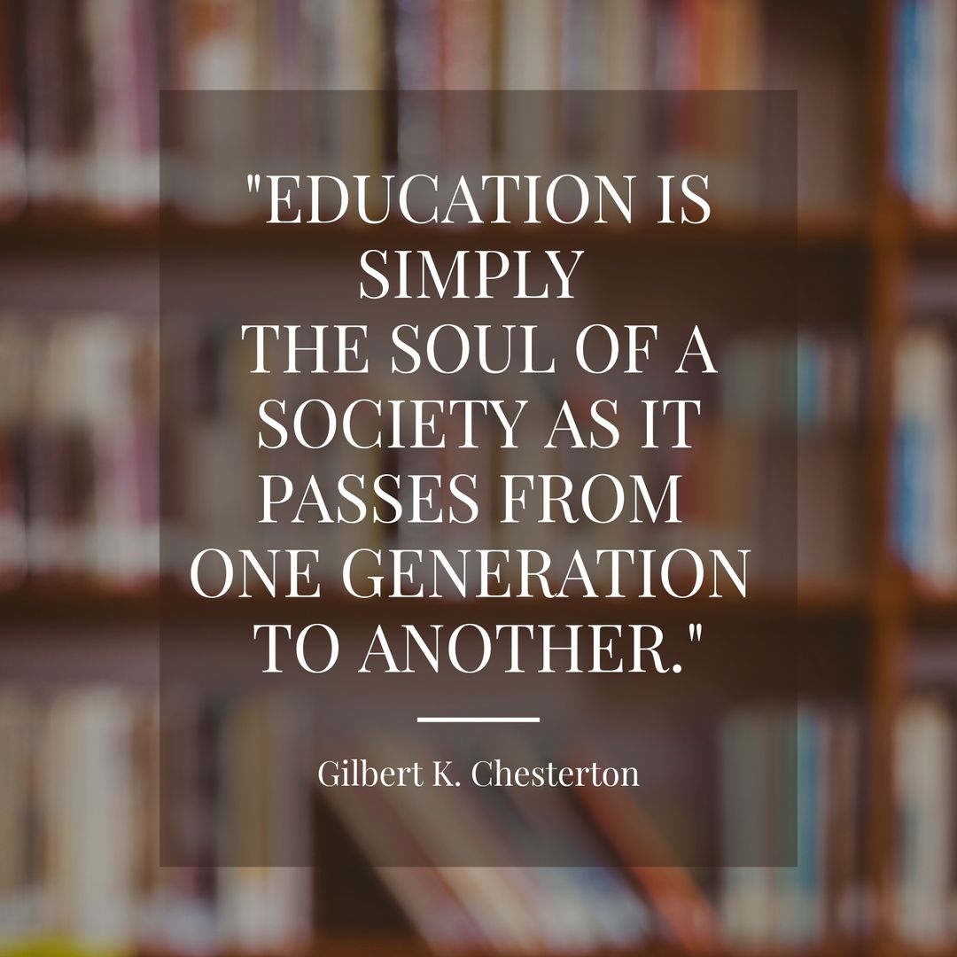 Inspirational Education Quote with Blurred Bookshelf Background - Download Free Stock Templates Pikwizard.com