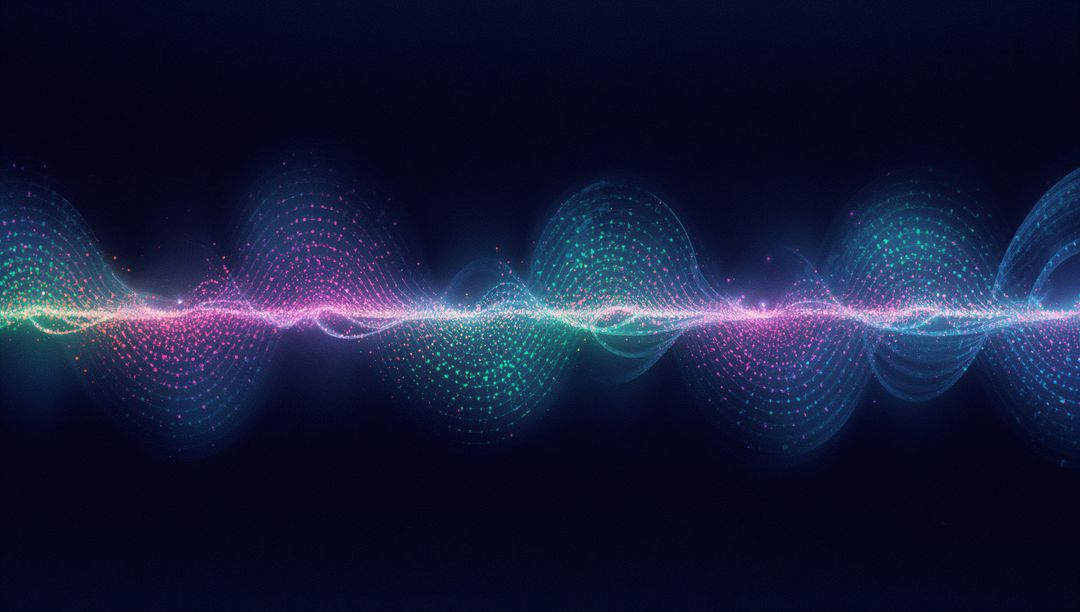 Abstract Digital Waveform with Multi-colored Dot Pattern