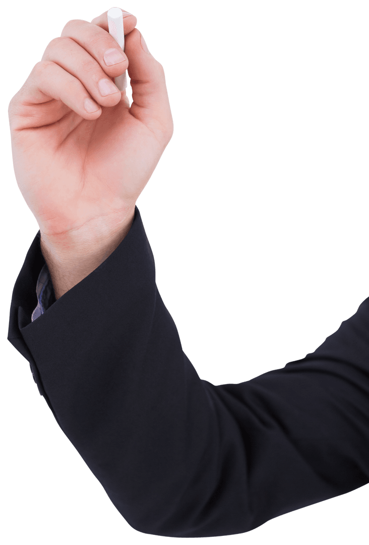 Businessman Holding Chalk Transparency Concept