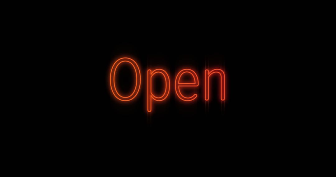 Illuminated Neon Open Sign against Black Background - Free Images, Stock Photos and Pictures on Pikwizard.com