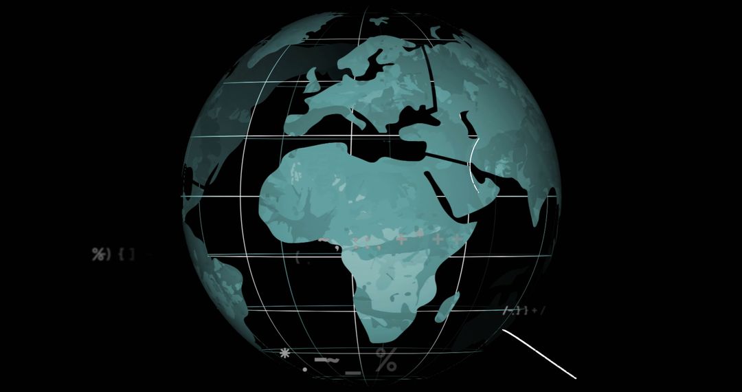 Futuristic Digital Globe with Highlighted Continents