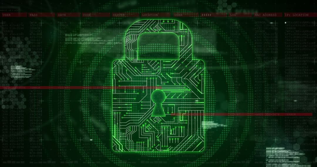 Digital Padlock Illustrating Secure Data Technology