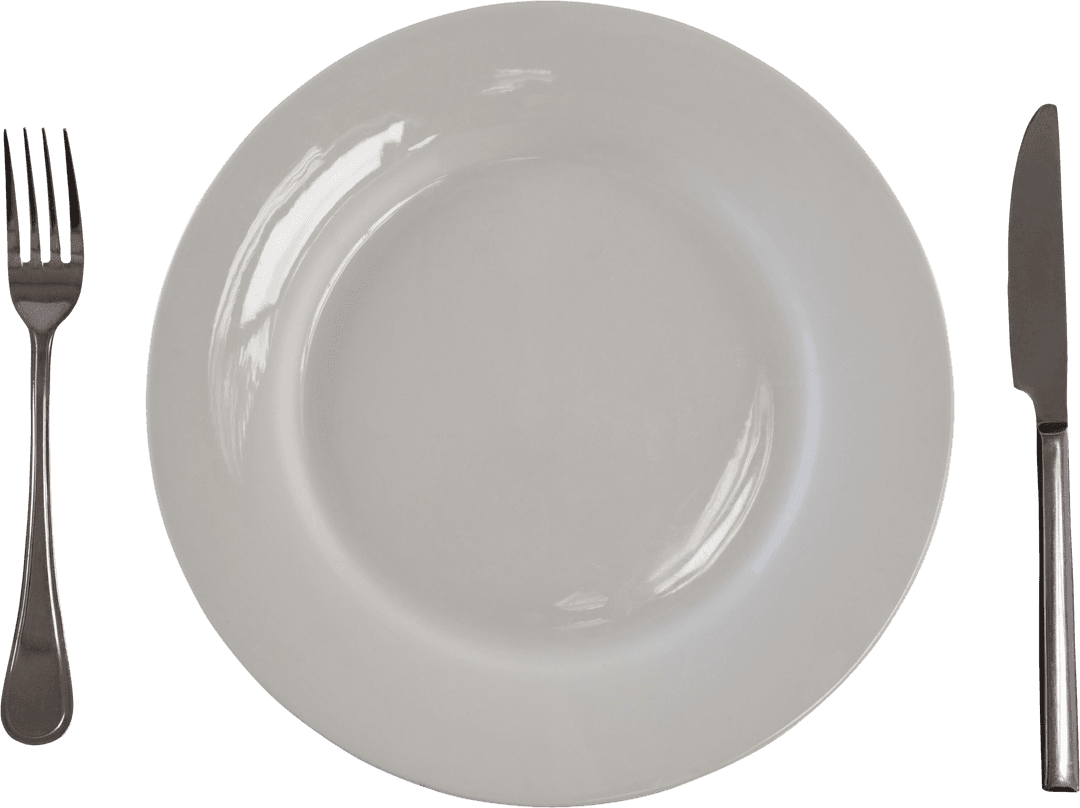 Transparent Visual of Empty Plate with Fork and Knife - Download Free Stock Images Pikwizard.com
