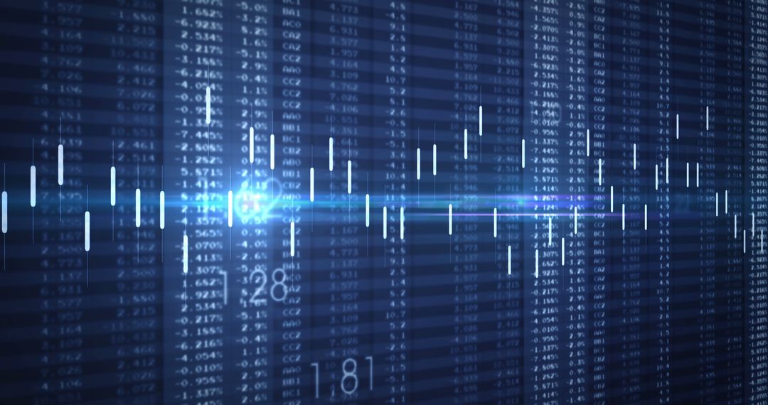 Digital Stock Market Trends and Data Analysis in Blue