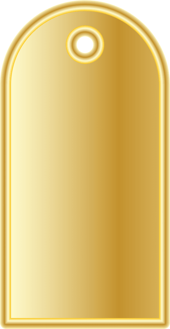 Shiny Gold Gift Tag with Hole on Transparent Background
