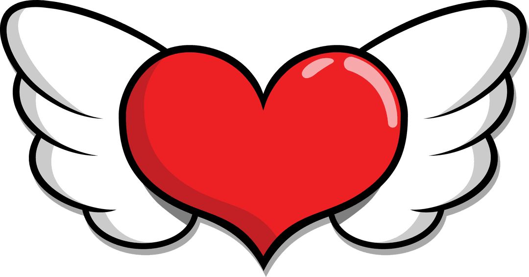 Winged Love Heart Transparent PNG for Valentine's Day