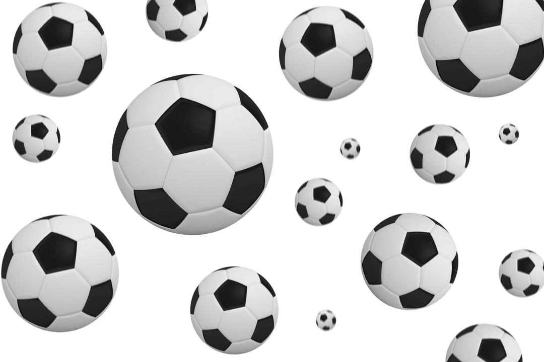 Seamless Transparent Pattern of Soccer Balls on White
