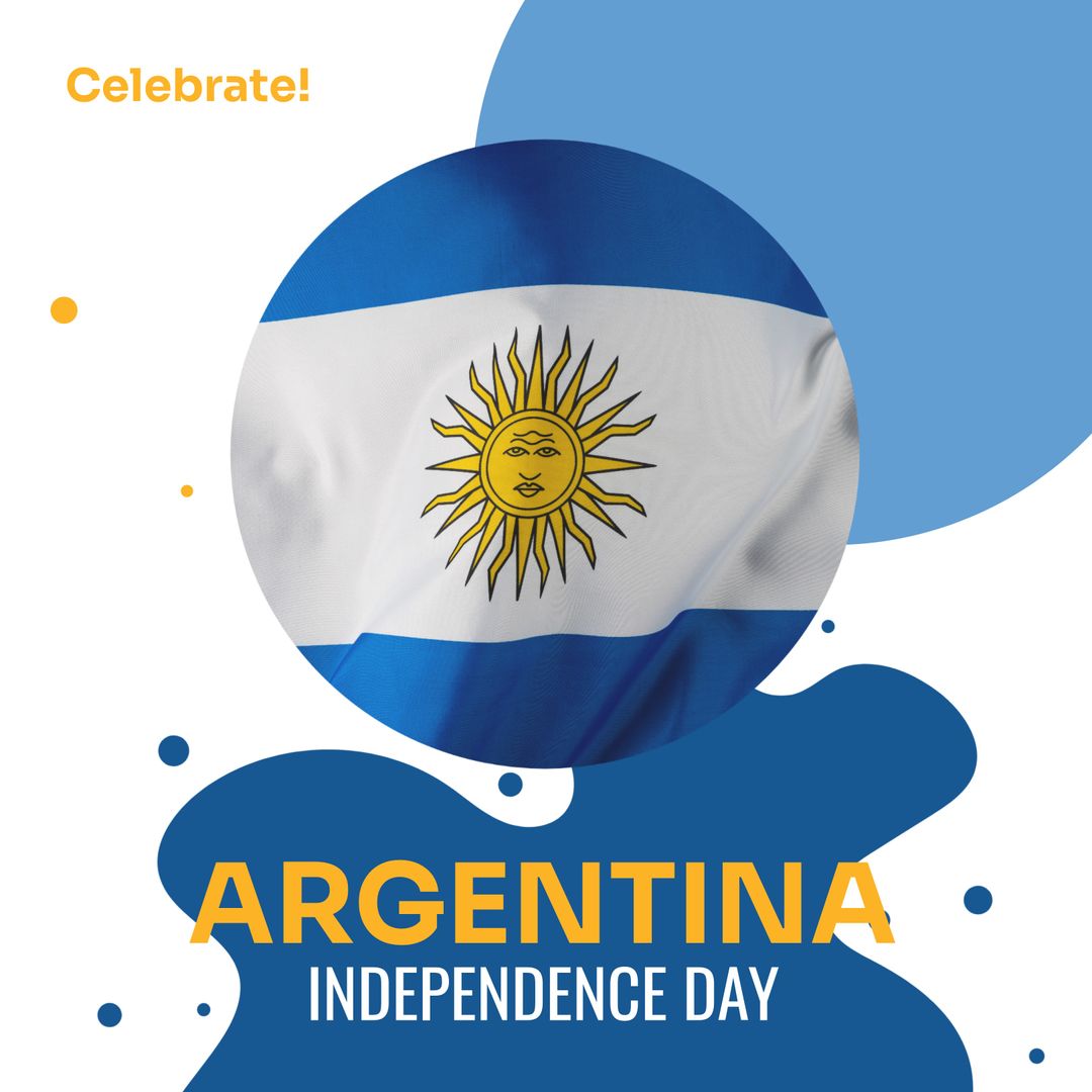 Argentina Independence Day Celebration Design with Flag