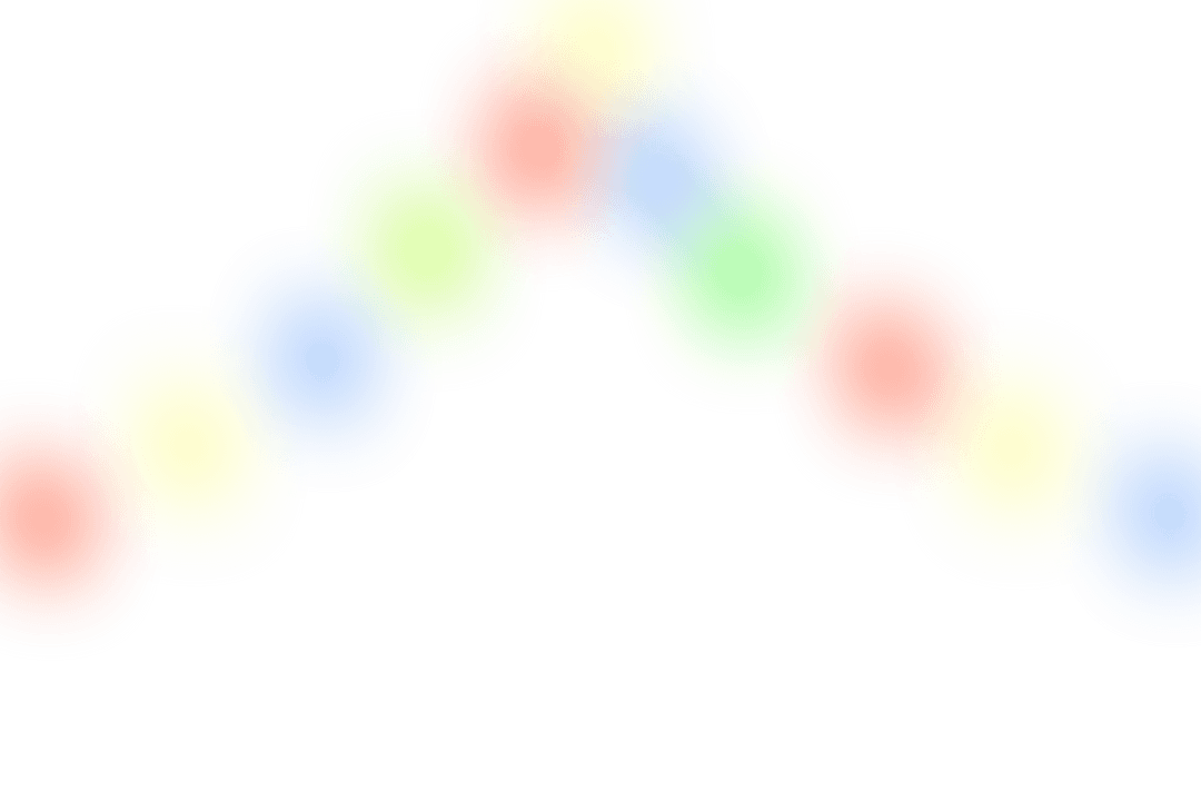 Transparent Blur of Colorful Christmas Lights on Black Background