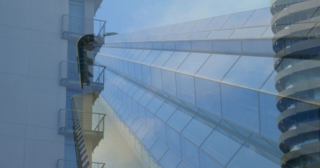 Futuristic Architecture Reflects Urban Innovation with Clear Sky