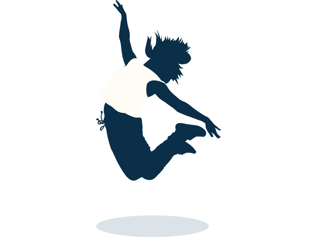 Silhouette of Woman Jumping on Transparent Background Illustration