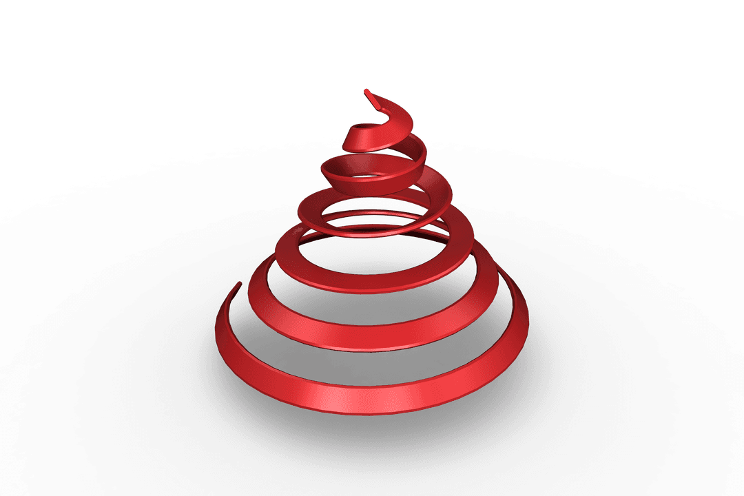 Red Spiral on Transparent Background Isolated Design