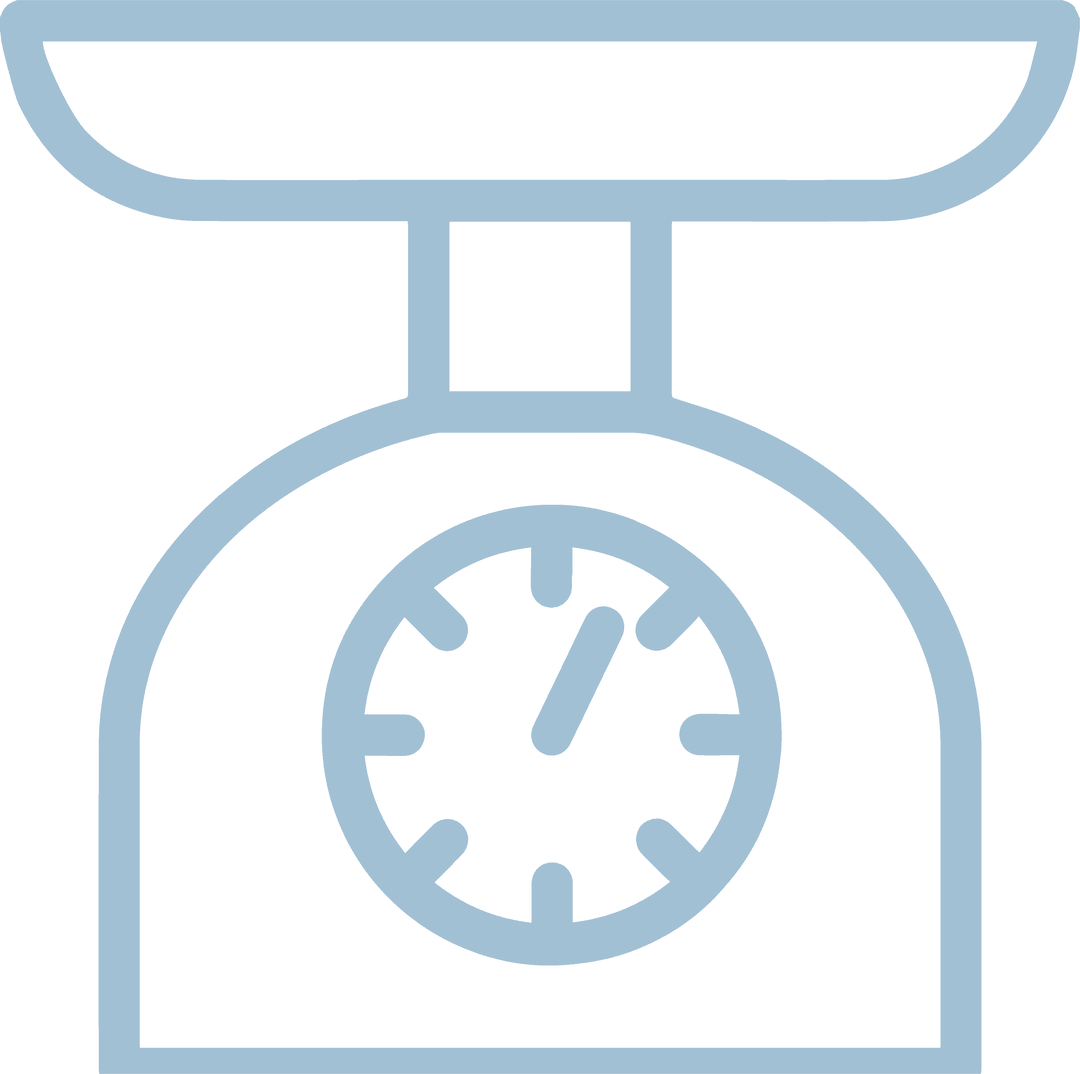 Minimalistic Blue Line Scale Icon on Transparent Background