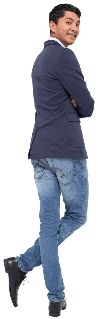 Cheerful Young Business Professional Transparent Urban Style