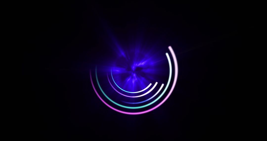 Glowing Multi-Colored Abstract Circles on Black Background