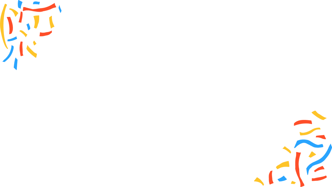 Colorful Confetti Clusters on Transparent Background