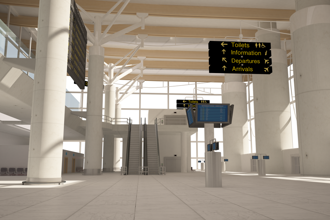 Modern, Sleek Airport Terminal with Transparent Ceilings - Download Free Stock Images Pikwizard.com