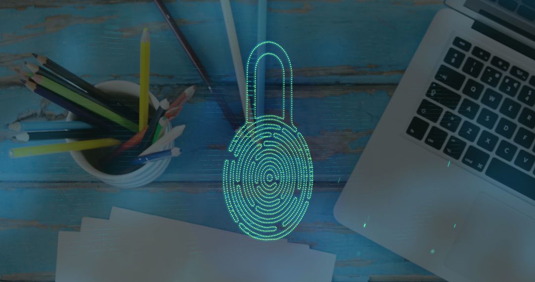 Holographic Lock Symbolizing Digital Security and Education