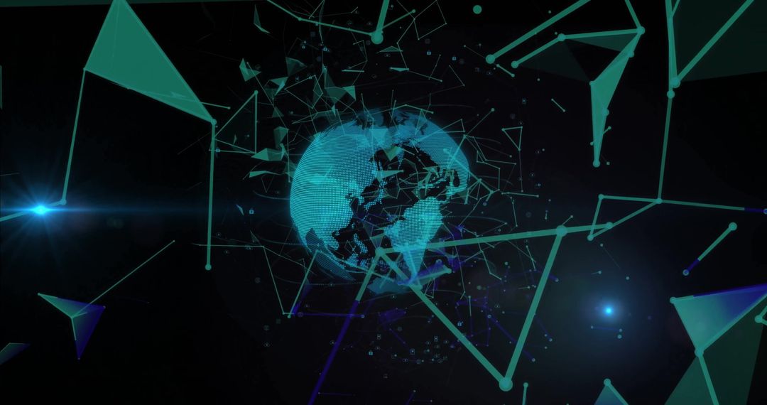 Abstract Digital Earth with Futuristic Connectivity