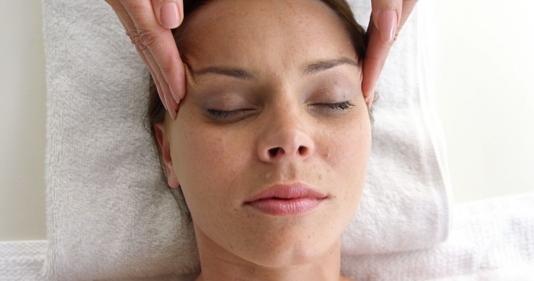 Woman Enjoying Relaxing Facial Massage at Spa - Free Images, Stock Photos and Pictures on Pikwizard.com