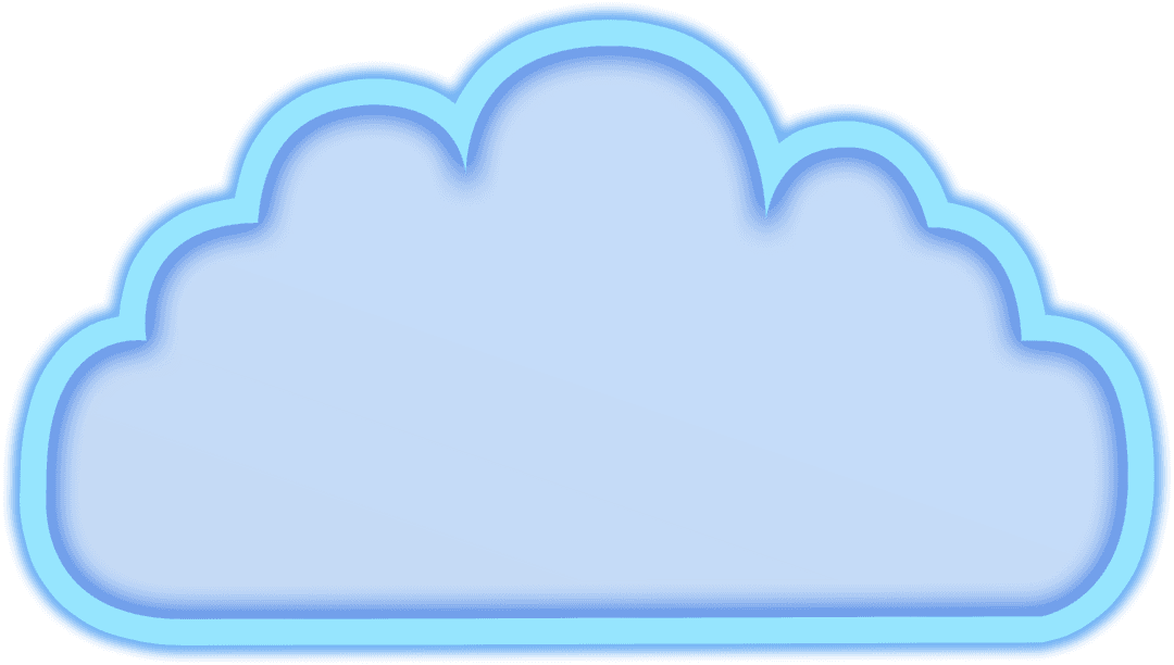Blue Transparent Cloud Icon for Data or Weather Applications