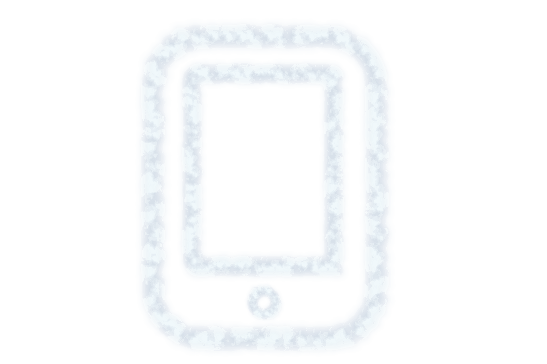 Cloud Textured Smartphone Symbol on Transparent Background