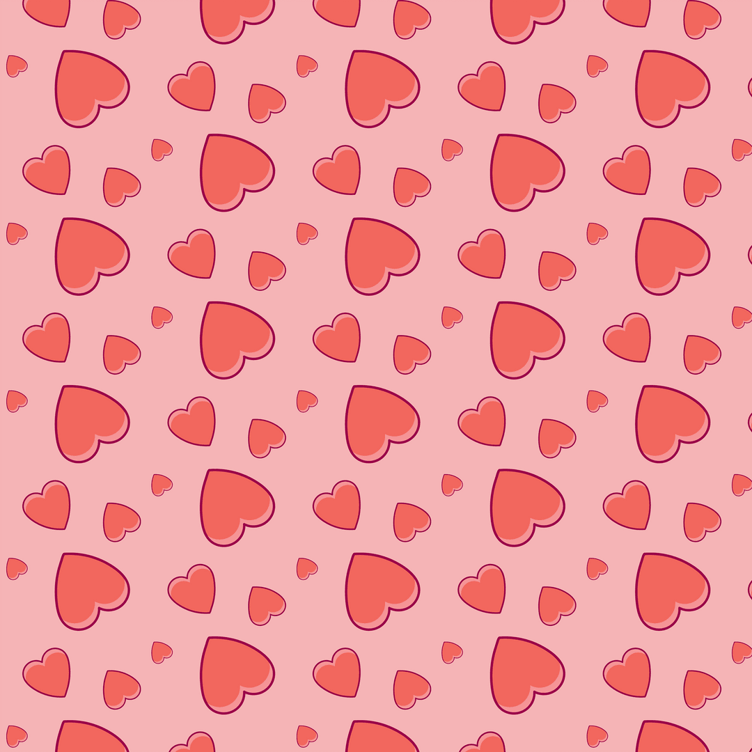 Seamless Heart Pattern on Transparent Pink Background