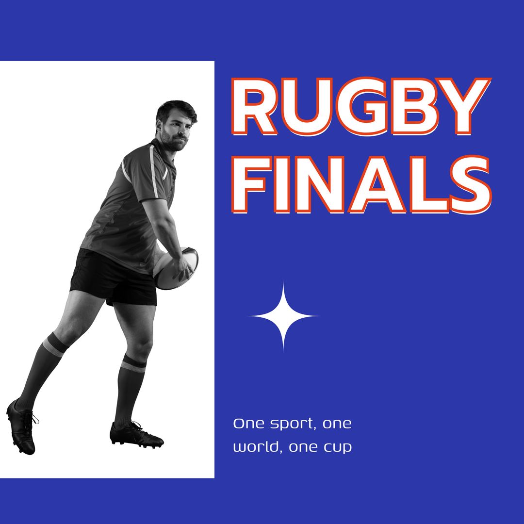 Rugby Finals Promotion with Rugby Player in Digital Design