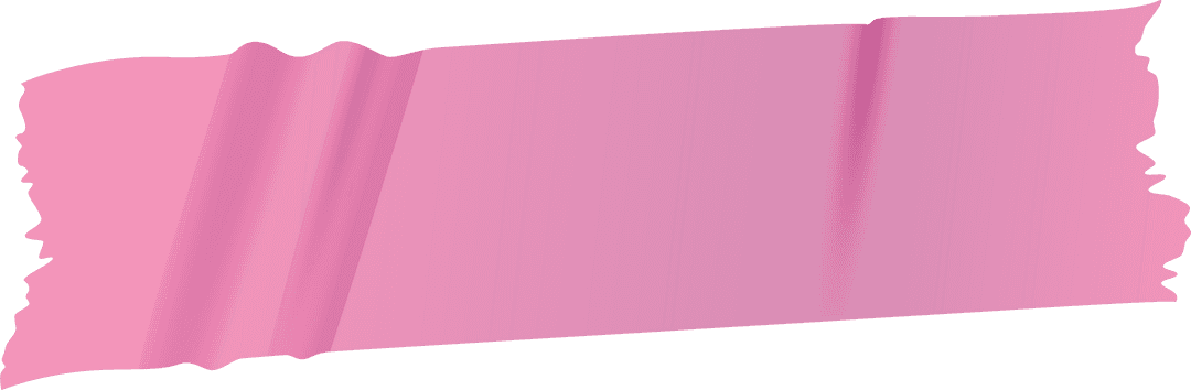 Transparent torn pink masking tape on transparent background