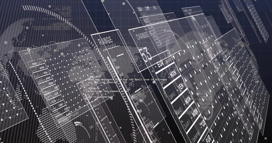 Futuristic Digital Dashboard with Floating Data Panels