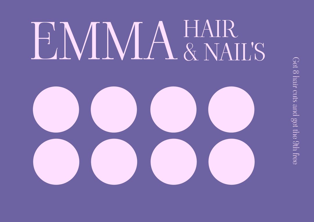 Elegant Loyalty Card Design for Hair and Nail Salon - Download Free Stock Templates Pikwizard.com