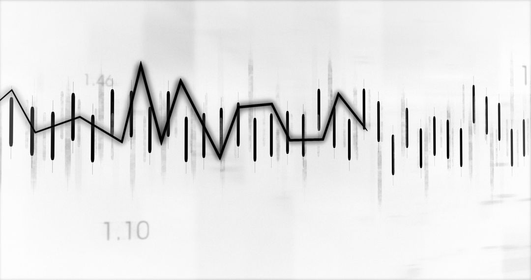 Abstract Mobile Glitch Chart with Digital Lines and Numbers