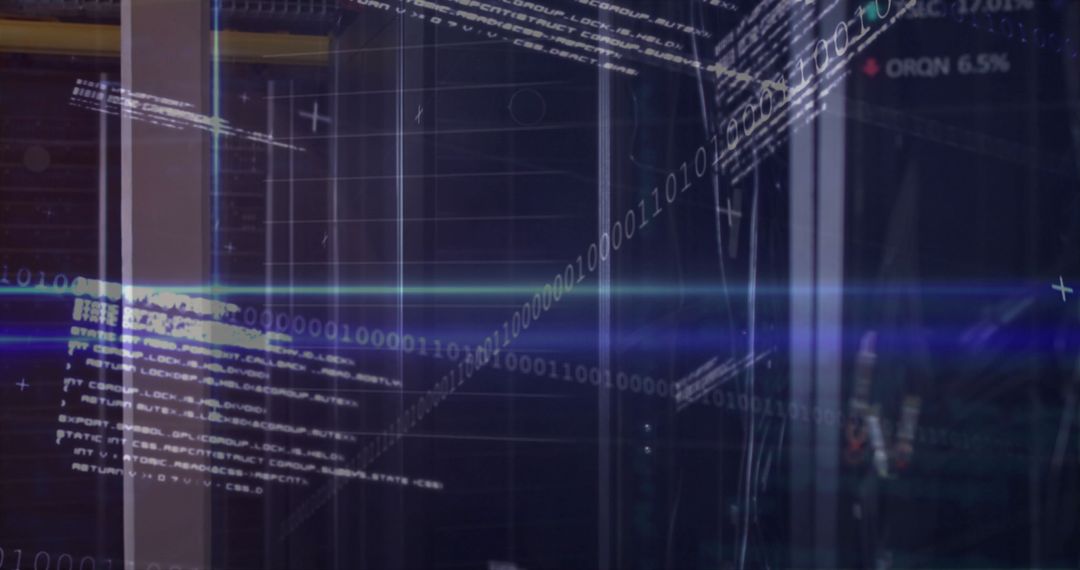 Futuristic Digital Data Overlay in Abstract Urban Environment