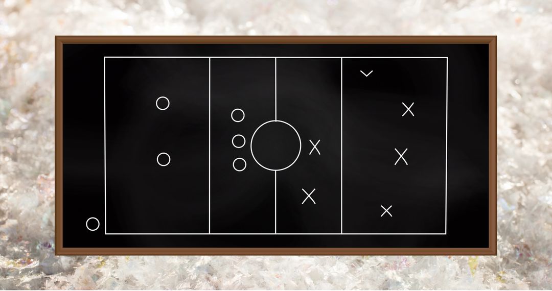 Strategic Game Plan on Chalkboard Over Abstract Background