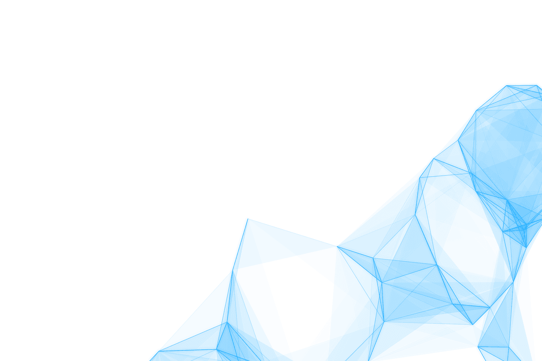 Geometric Low Poly Sculpture on Transparent Background