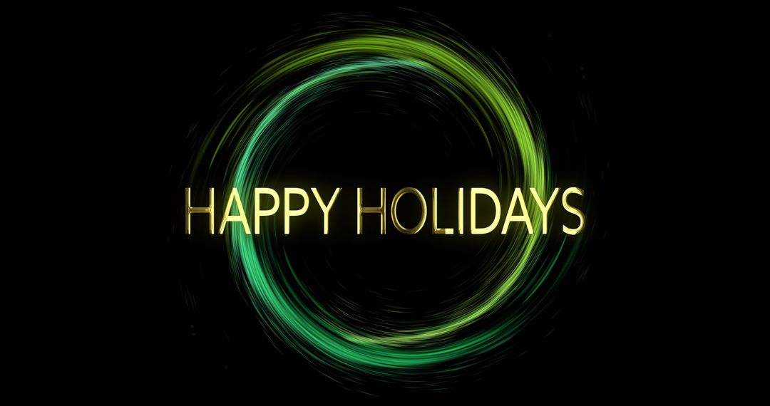 Glowing Happy Holidays Text with Dynamic Light Illustration