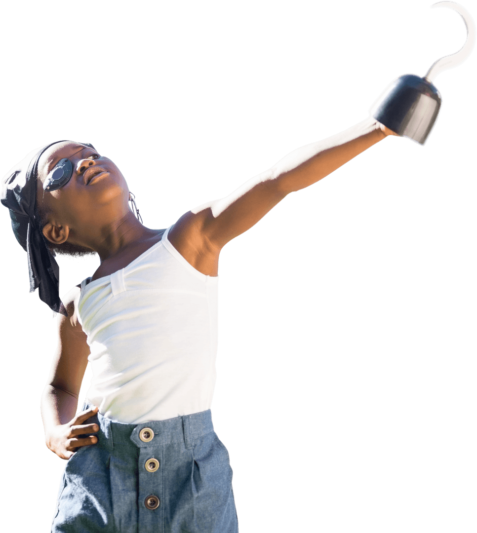 Confident Child as Pirate Character Transparent Background