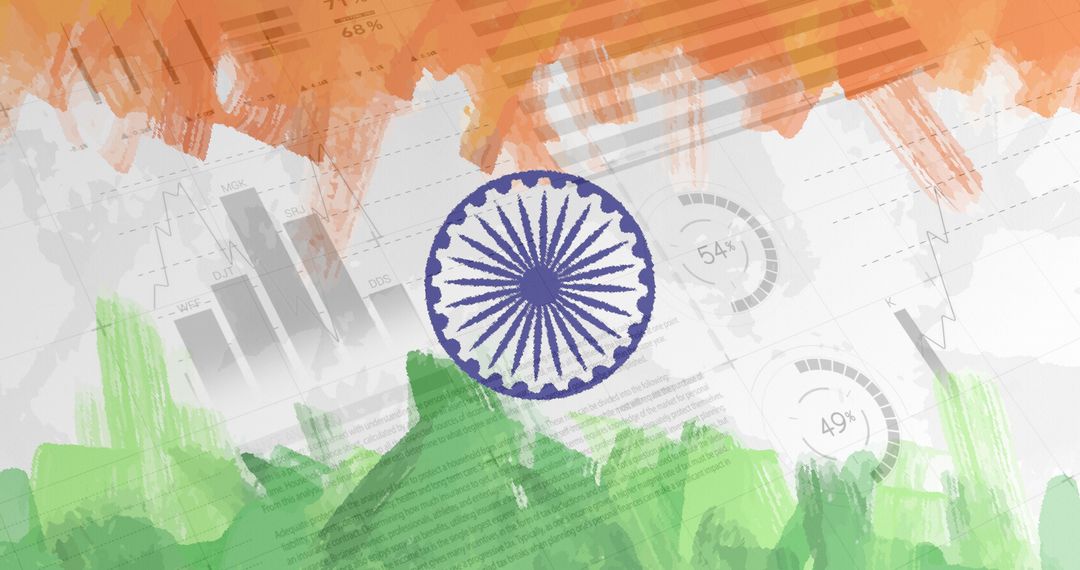 Indian Flag Blended with COVID-19 Statistics Visualization - Free Images, Stock Photos and Pictures on Pikwizard.com