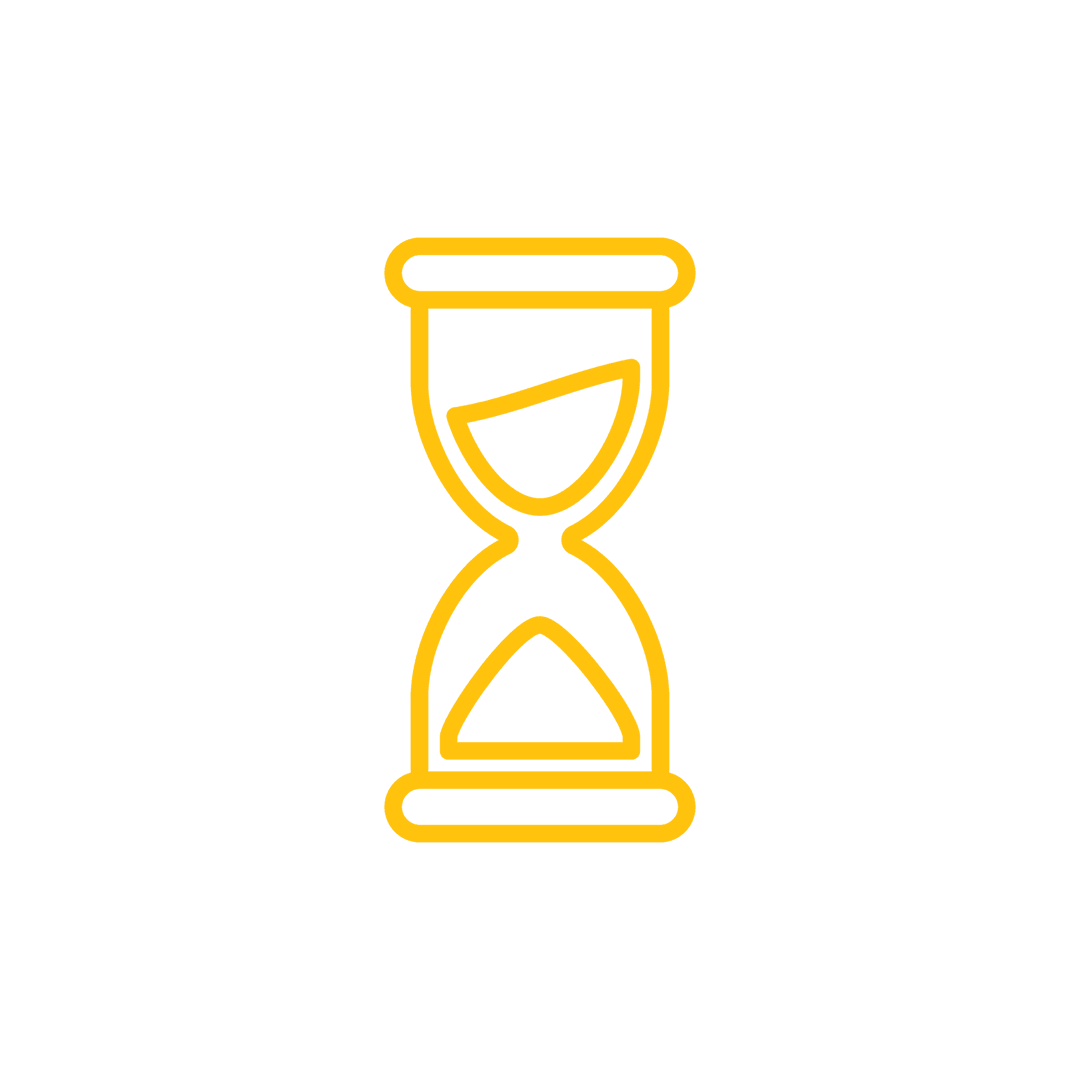 Transparent Yellow Hourglass Icon on Minimal Design