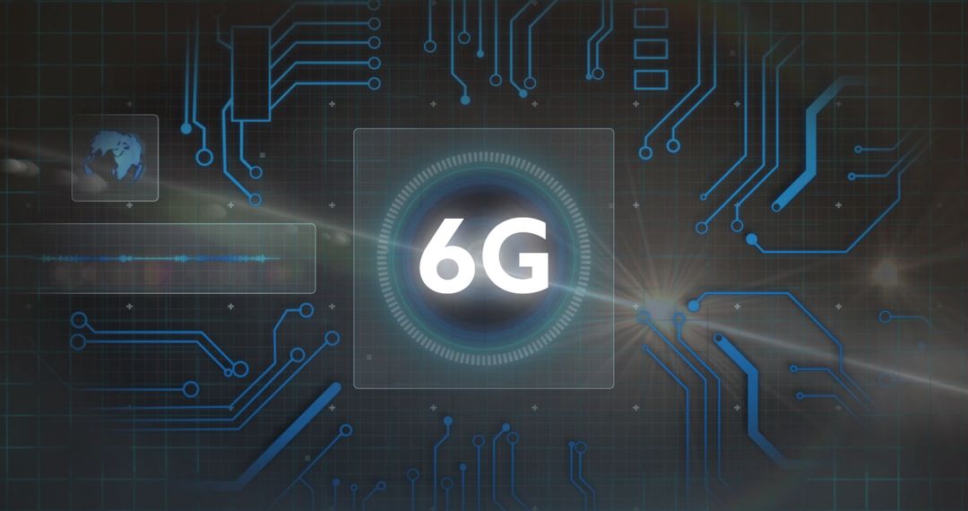 Futuristic 6G Technology Concept with Digital Network