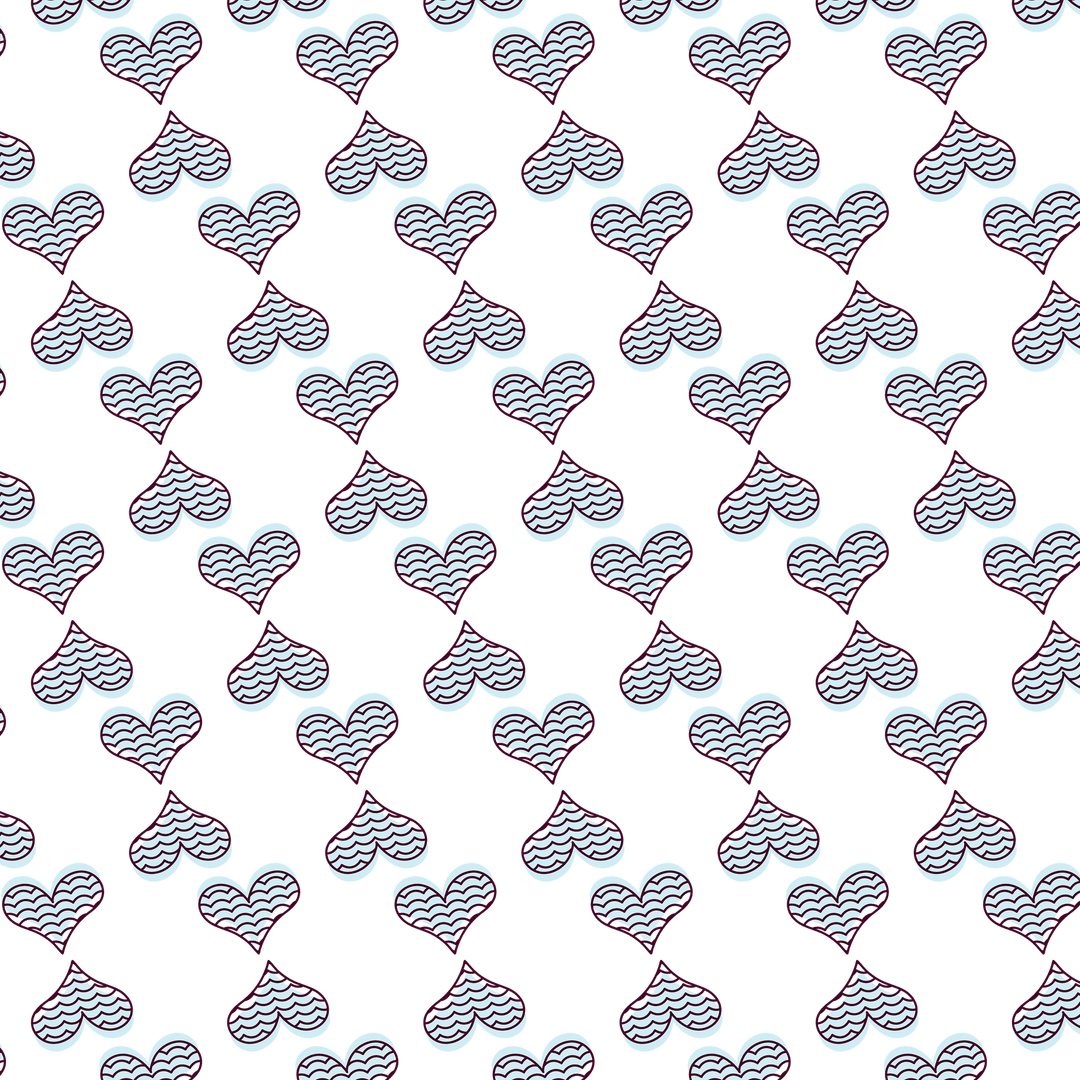 Repeating Pink Hearts Patterned Design with Transparent Background